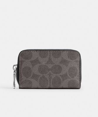 ＜COACH＞スモール　ジップ　アラウンド　カード　ケース・シグネチャー　キャンバス